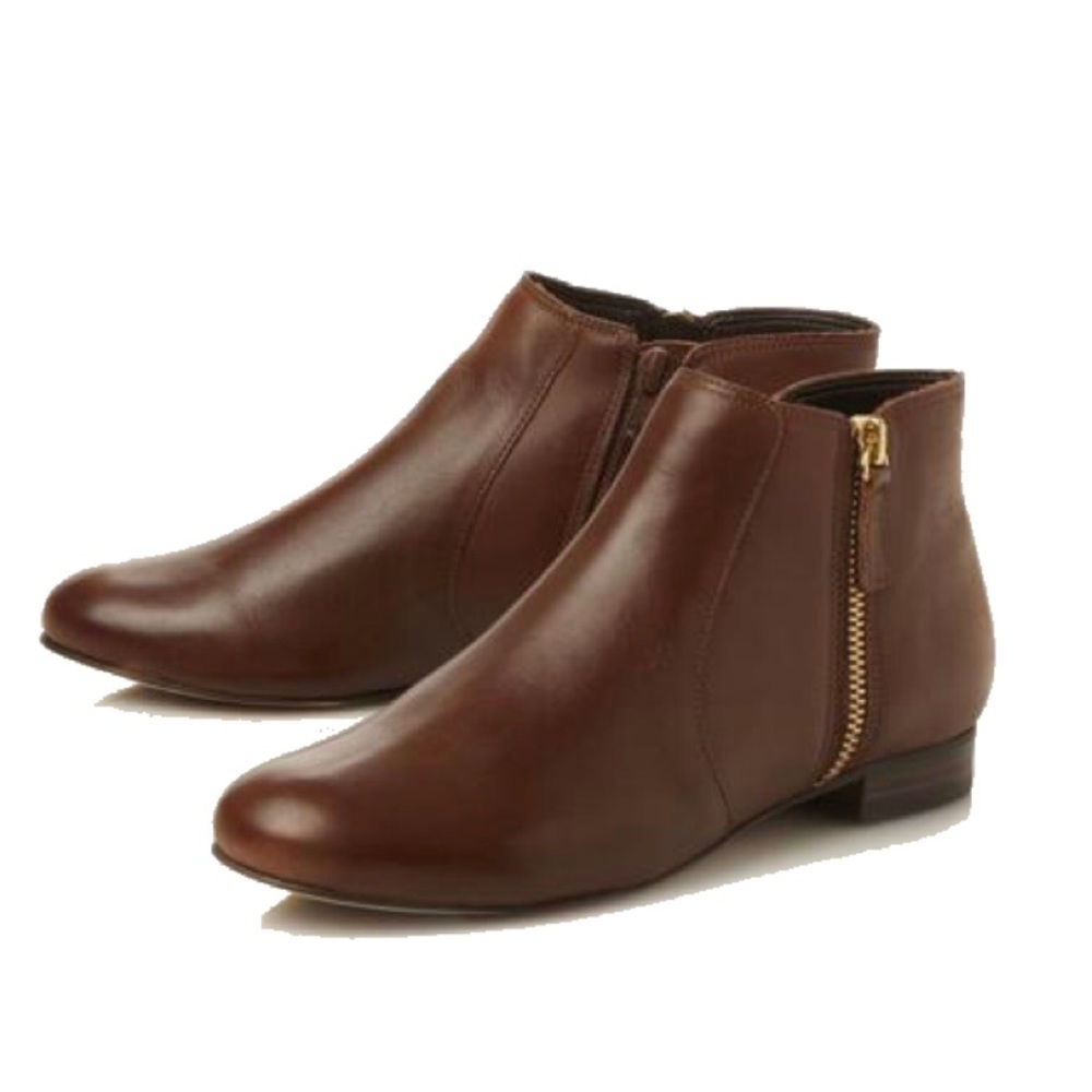 Dune London Brown Tan Leather Chelsea Bootie SZ6